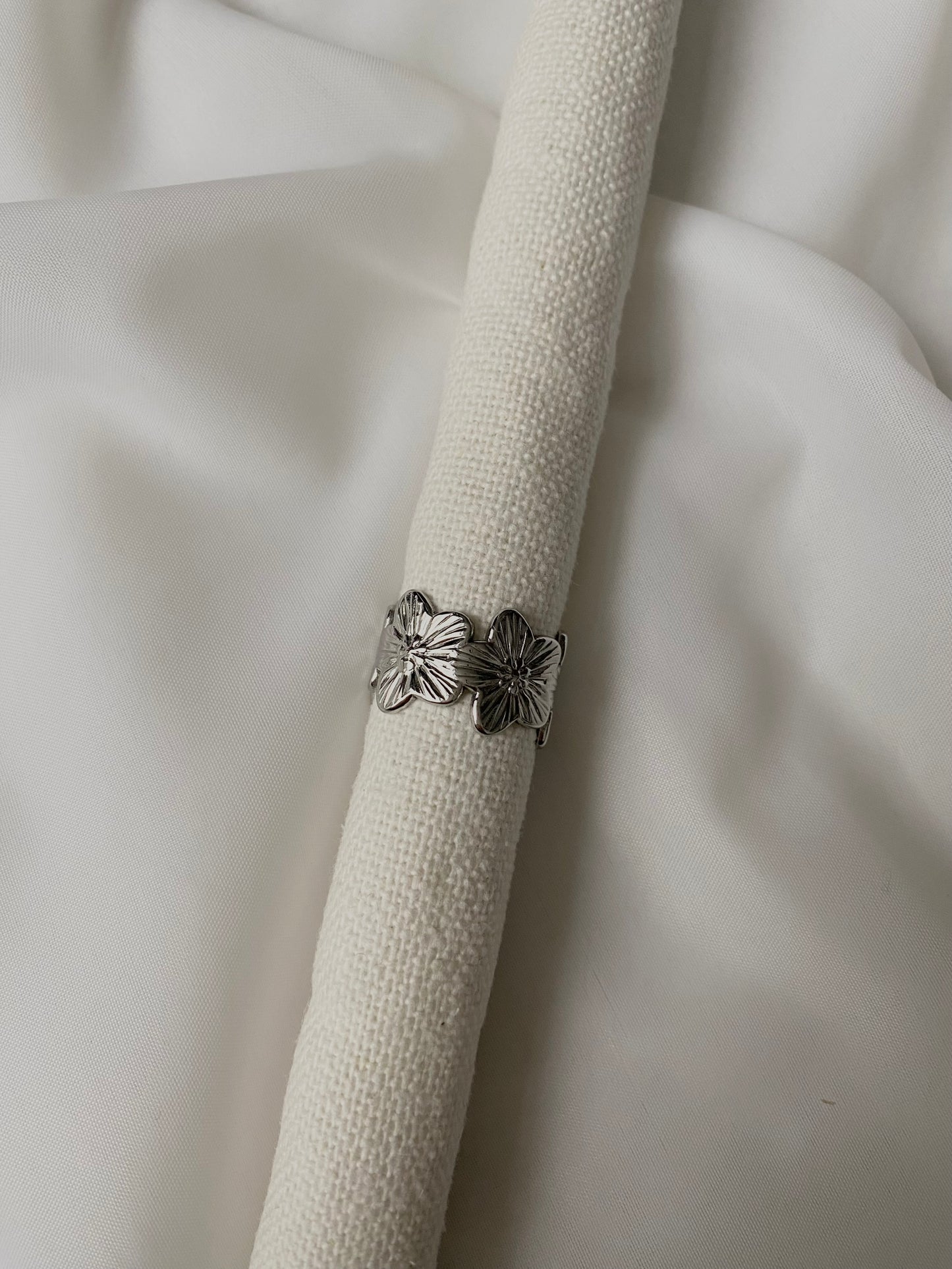 Bague Flora argentée