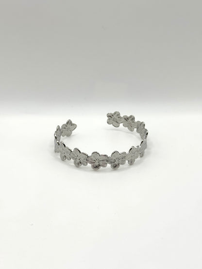 Jonc Flora mini argenté