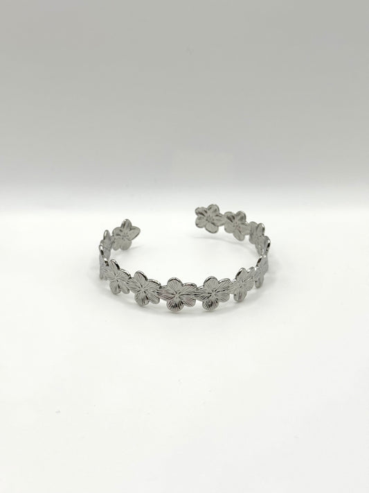 Jonc Flora mini argenté