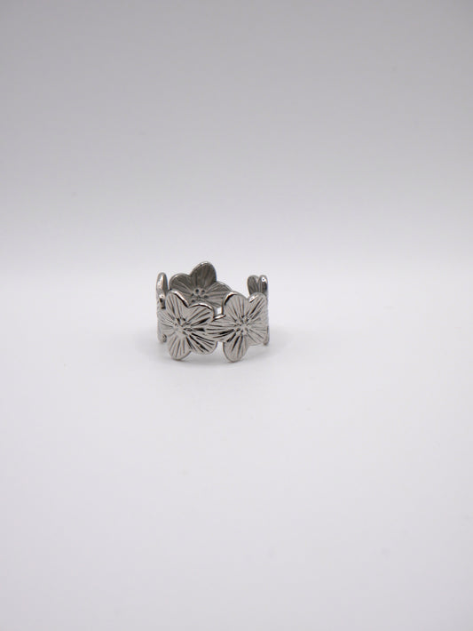 Bague Flora argentée